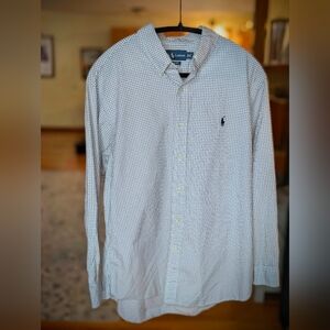 Ralph Lauren Custom Fit Men's White Checkered Shirt